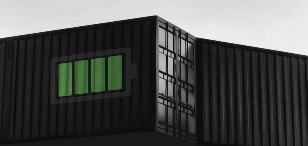 Illustration grid storage battery container